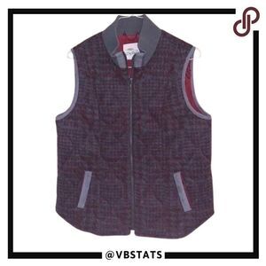 Large Bob Timberlake Burgandy-Gray Wool Bkend Vest‎